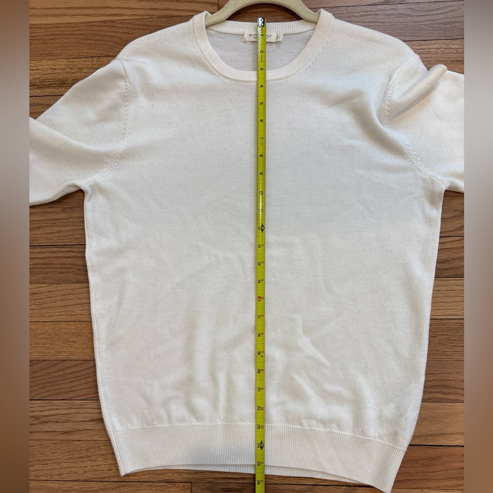 Suitsupply Sweater Mens Large Cream Merino Wool Lightweight Casual Workwear - Picture 8 of 9